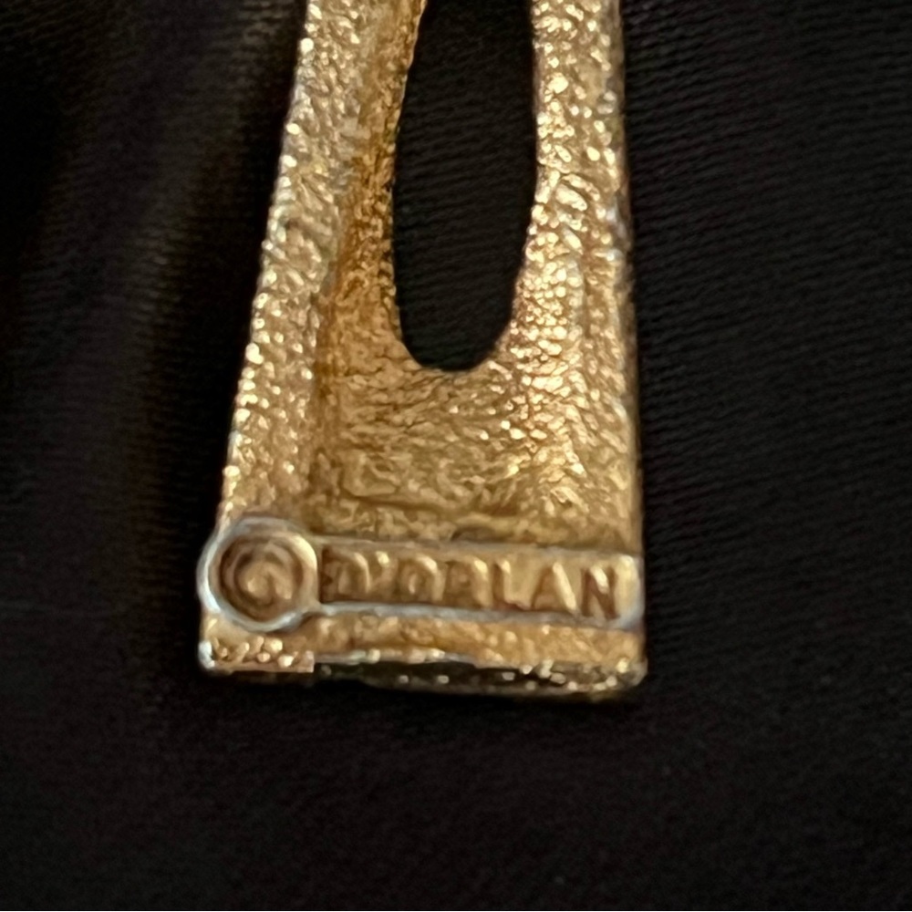 Vintage D'Orlan Gold Tone Clip On Dangle Earrings - Picture 5 of 7